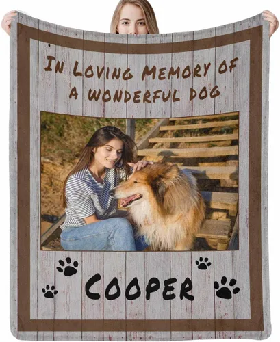 Miniatura 16 de Artsadd Manta conmemorativa personalizada con fotos para la pérdida de perros y gatos, manta conmemorativa personalizada, regalos de memoria amorosa