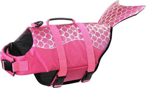 Miniatura 18 de Dogcheer Chaleco salvavidas para perros Tiburón, Chaleco salvavidas ajustable para perros para natación y navegación con flotabilidad superior y asa