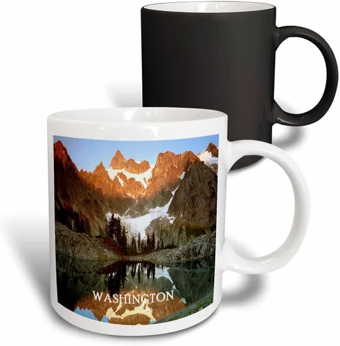 Miniatura 8 de 3dRose Lake Ann Washington State - Taza de dos tonos (11 onzas), color negro