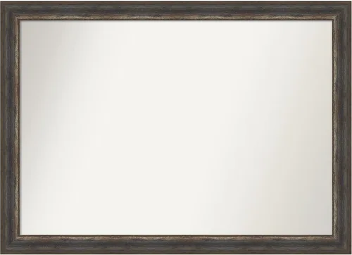 Miniatura 154 de Amanti Art Espejo de baño marrón para sobre el fregadero, 25 x 25 pulgadas, hecho a medida, espejo de tocador cuadrado marrón medio, marco de madera