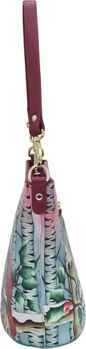 Miniatura 7 de Anuschka Hobo alto de cuero genuino pintado a mano para mujer