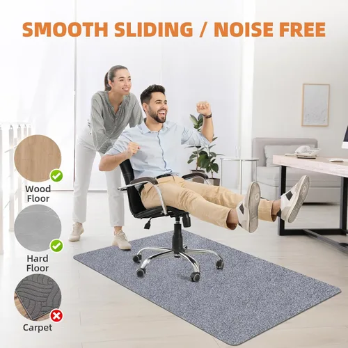 Miniatura 2 de Tapete para silla de oficina para suelo de madera dura y baldosas, tapete para silla de escritorio de computadora de 48" x 36", tapete