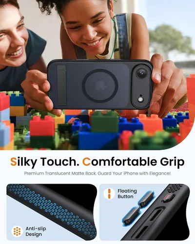 Miniatura 8 de BXYJY Funda magnética para iPhone Air con soporte, compatible con MagSafe, botón de control de cámara, protección completa de la lente, caída