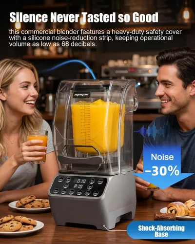Miniatura 3 de MOGAN Commercial Blender with Sound Shield, 2200W Professional Quiet Smoothie Blender for Kitchen & Restaurant, DIY Programmable Heavy Duty