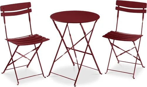 Miniatura 10 de Best Choice Products Juego de 3 piezas de bistró, diseño plegable que ahorra espacio, acero sólido, juego de muebles de patio al aire libre con 2