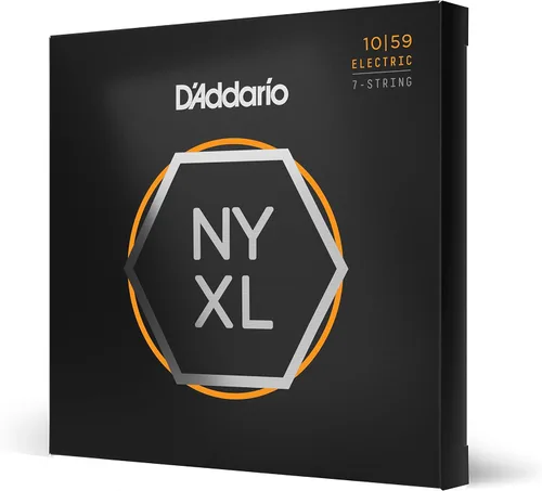 Miniatura 24 de D'Addario Cuerdas para guitarra eléctrica, NYXL entorchadas en níquel, NYXL1164, calibre medio 11-64, juego de 7 cuerdas, paquete de 1