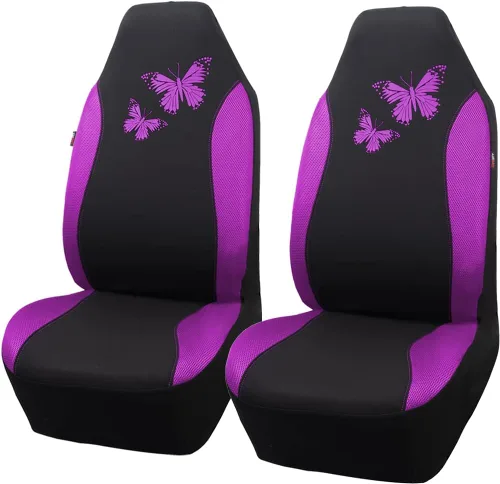 Miniatura 17 de Flying Banner - Juego completo de fundas para asiento de automóvil Butterfly, estilo universal de moda para mujer, para banco trasero (divisible)