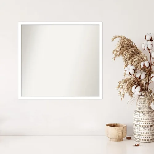 Miniatura 678 de Amanti Art Espejo de baño blanco para sobre el fregadero, 32 x 45 pulgadas, espejo de tocador rectangular blanco esbelto, marco de madera moderno
