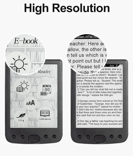 Miniatura 6 de Lector de libros electrónicos, librería de bolsillo, lector de pantalla táctil HD de 6 pulgadas, portátil y amigable para los ojos