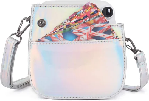 Miniatura 3 de Instant Mini 12 - Funda protectora para cámara Fujifilm Instax Mini 12/11, funda de piel sintética de alta calidad para cámara con bolsillo y correa