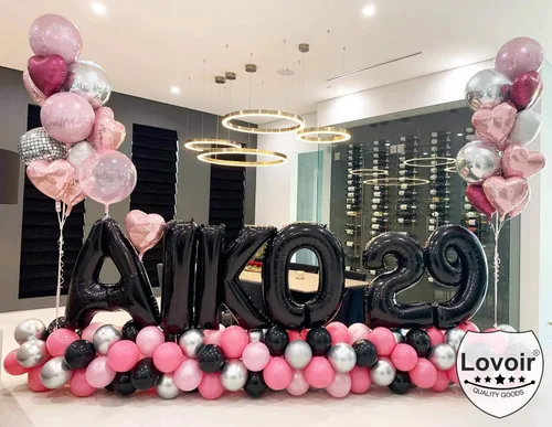 Miniatura 5 de Lovoir Globos grandes de 40 pulgadas con letras B negras de gran tamaño, globo de helio de aluminio de Mylar para decoración de fiesta de Letra B