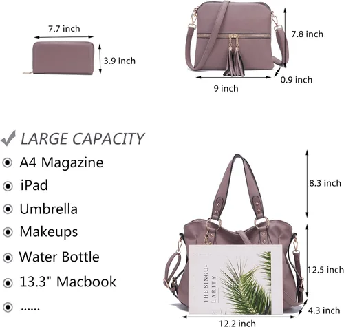 Miniatura 3 de Juego de carteras y carteras para mujer, bolso grande con cartera, 3
