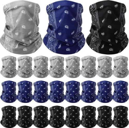 Miniatura 12 de Cozypower 36 bandanas de cachemira sin costuras, polaina para el cuello, pasamontañas para hombres y mujeres, viento UV