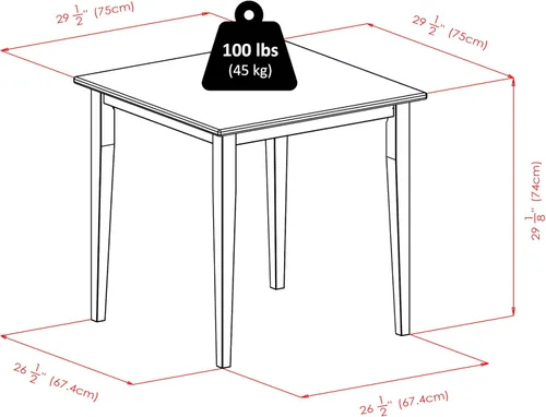 Miniatura 3 de Winsome Groveland mesa de comedor con patas, Madera de playa, Walnut Nogal