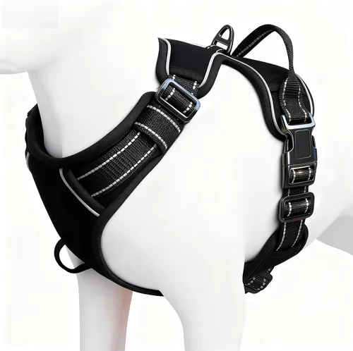 Miniatura 73 de Arnés para perro sin tirones, chaleco reflectante ajustable y acolchado para mascotas con asa de fácil control, fácil de llevar con nudo elegante