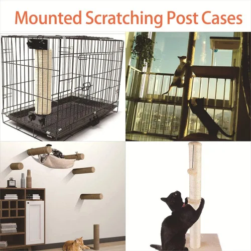Miniatura 6 de 2 piezas de poste rascador de árbol para gatos M8, poste de marco de escalada para gatos, adecuado para bricolaje, marco de escalada de gato, sisal