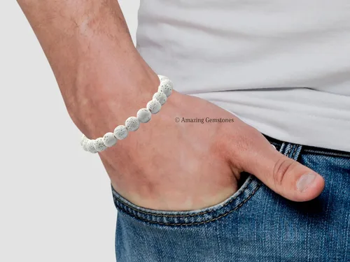 Miniatura 714 de Amazing Gemstone Pulsera de cristal para mujeres y hombres, pulsera de cristal curativo de protección, pulsera elástica con cuentas de piedras