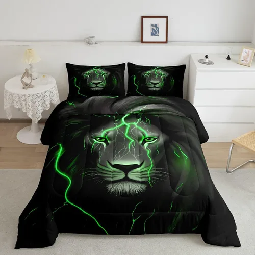 Miniatura 27 de Erosebridal Juego de edredón de zorro para niños, edredón de plumón de oso bosque, ciervo, para dormitorio de niños y niñas, juego de ropa de cama