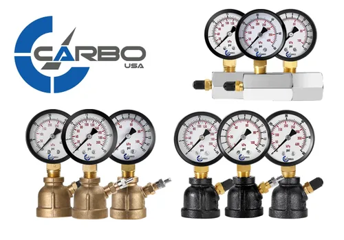 Miniatura 5 de Medidor de presión de prueba de gas, conexión FNPT de 1", válvula de latón, conjunto de cuerpo de acero con revestimiento de cromo.