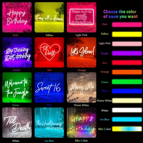 Miniatura 8 de Letrero de neón personalizado, letrero de neón LED personalizable para decoración de pared de dormitorio, letrero de nombre de neón regulable