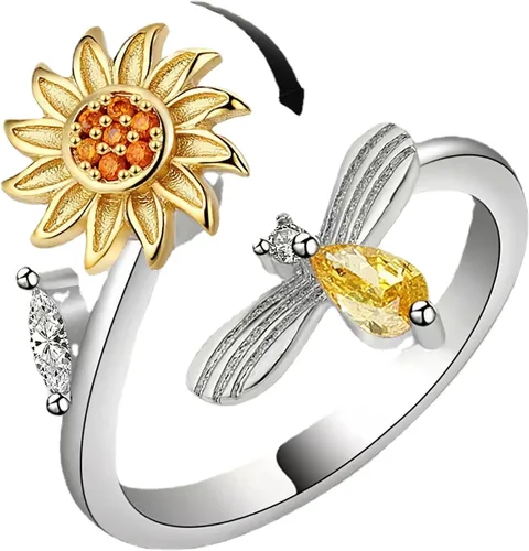 Miniatura 76 de Anillo de plata 925, anillos de plata ajustables para mujer, anillos de pulgar abiertos, anillos de circonio, anillos ajustables, anillos abiertos