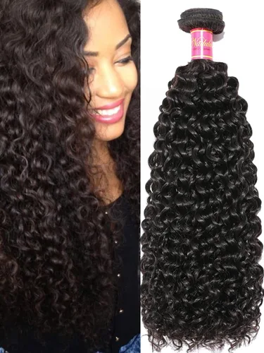 Miniatura 10 de Nadula Cabello humano rizado malasio, 3 paquetes de 12 10 8 pulgadas, 100% sin procesar virgen Jerry extensiones de trama de cabello humano rizado