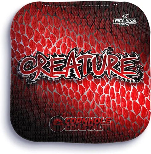Miniatura 7 de Juego de 4 bolsas de maíz profesionales reguladoras para juegos de lanzamiento de cornhole, para todos los niveles de habilidad (criatura)