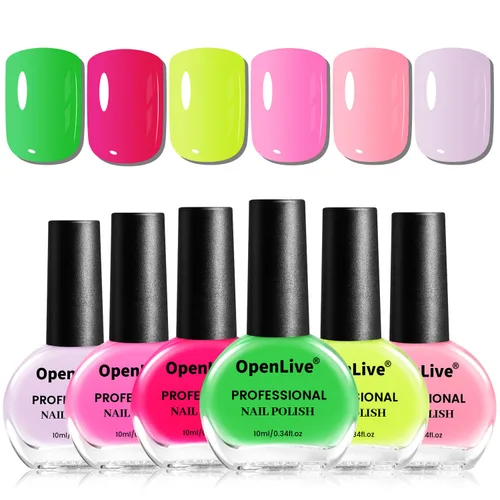 Miniatura 11 de OpenLive Juego de 12 esmaltes de uñas con combinación de 10 colores, 2 capas base y superior, esmalte de uñas de secado rápido de larga duración