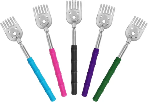 SinLoon Paquete de 5 rascadores telescópicos de espalda, rascador manual de regalo, rascador de espalda extensible portátil de metal, herramienta de