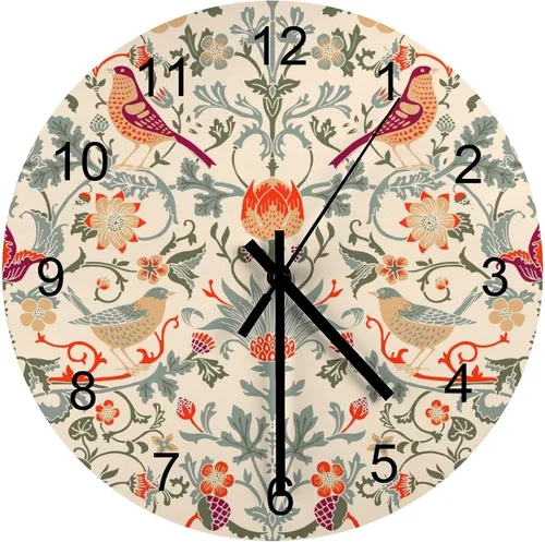 Miniatura 46 de Reloj de Pared de Flores Silencioso Sin Tictac Operado por Batería, Caricatura de los 70s Linda Flor Abstracta Pastel Margarita Reloj Floral