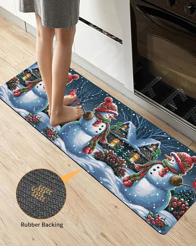 Miniatura 3 de Tapete de baño de muñeco de nieve para bañera, antideslizante, de secado rápido y absorbente, tierra de diatomeas, fregadero, dormitorio, cocina