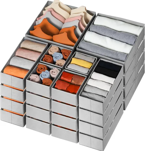 Miniatura 8 de Criusia Organizador de Cajones para Ropa Paquete de 12 - Organizadores de Closet Inodoros y Almacenamiento para Calcetines Ropa Interior Sostén