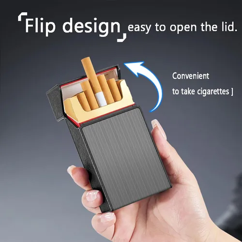 Miniatura 5 de Estuche de cigarrillos 2 unidades de 3.937 in tamaño King de 3.937 in (negro + plata) (negro + plata, 3.937 in)