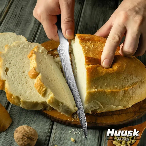 Miniatura 4 de Cuchillo de pan dentado Huusk de 8", cuchillo de pan de masa madre inoxidable con mango y funda de resina para cortar pan casero, cuchillos de pan