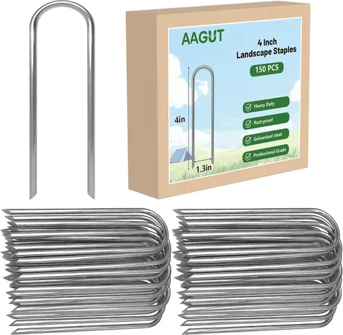Miniatura 16 de AAGUT 100x Estacas de Jardín de Metal para Carpas, Estacas de Riego para Línea de Goteo, Estacas Red de Alambre de 12 Pulgadas de Parte Superior