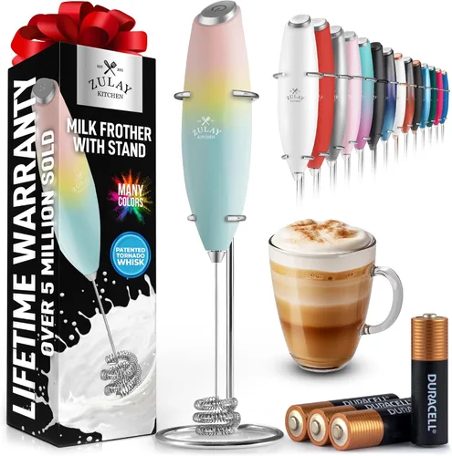 Miniatura 152 de Zulay Milk Boss Espumador de leche potente manual, hace espuma para latte, batidor para mezclar bebidas, café, miniespumador para capuchino, frappé
