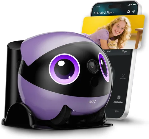Miniatura 10 de Enabot EBO Air 2 Plus FamilyBot 3K Cámara Doméstica Robot: Cámara para Interior, Robot Acompañante Movible, Video de 2 Vías, Modo de Chat de IA