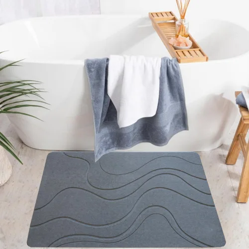 Miniatura 6 de Evovee Tapete de baño de piedra de tierra de diatomeas, tapete de baño de piedra para baño, tapete de baño de piedra de secado rápido, tapete