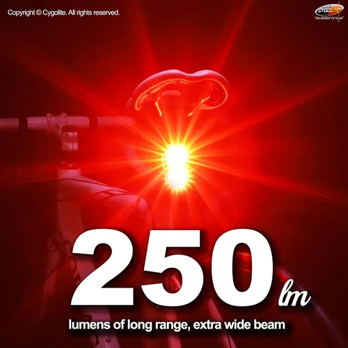 Miniatura 2 de Cygolite Hypershot - Luz trasera para bicicleta de 350 lúmenes, 7 modos nocturnos y diurnos, velocidades de flash ajustables por el usuario