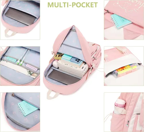 Miniatura 4 de GeeWin Mochila escolar para niñas, estudiantes, mochila para exteriores, Rosado, Mochilas Daypack