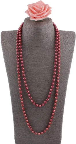 Miniatura 3 de Grace Jun modernas perlas de imitación de vidrio de lujo para mujer, collar de perlas largo hecho a mano para fiestas de 55
