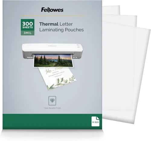 Miniatura 2 de Fellowes Bolsas de laminado térmico, hojas de tamaño carta de 5 mil, 9 x 11.5, paquete de 100, transparentes (5743501) + paquete de 200