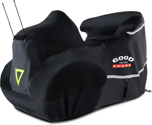 Miniatura 9 de Funda para motocicleta 600D resistente para todas las estaciones, universal, impermeable, protección solar al aire libre, duradera, reflectante Negro