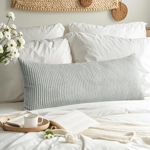 Miniatura 28 de Artscope Fundas de Almohada de Pana a Rayas Acogedoras Súper Suaves Decorativas Cuadradas Fundas de Cojín para Sofá Sillón Dormitorio Decoración