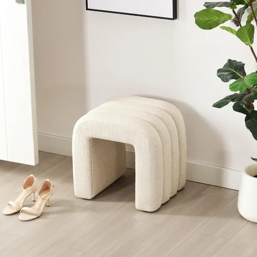 Miniatura 8 de Taburete otomano multifuncional, reposapiés para sofá, taburete de tocador moderno para sala de maquillaje, sala de estar y entrada, taburete
