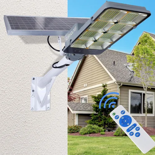 Miniatura 6 de Farola solar para exteriores, luz de seguridad solar comercial IP65, con control remoto, luz de estacionamiento del atardecer al amanecer, adecuada