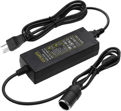Convertidor de 3 pines de 110V a 12V, convertidor de 120W 10A CA a CC, adaptador de encendedor de cigarrillos a enchufe de pared, adaptador de CA CC