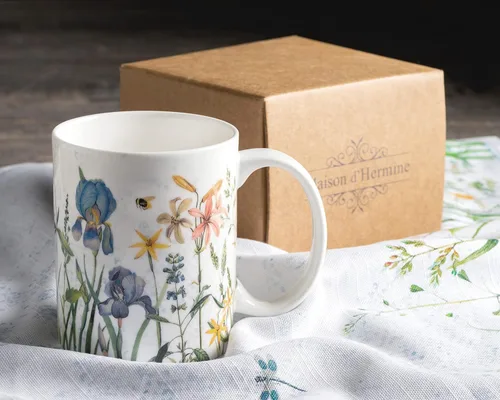 Miniatura 9 de Maison d' Hermine Taza de café con asas, tazas de porcelana fina de hueso, paquete de una taza de té para bebidas calientes, capuchino, latte