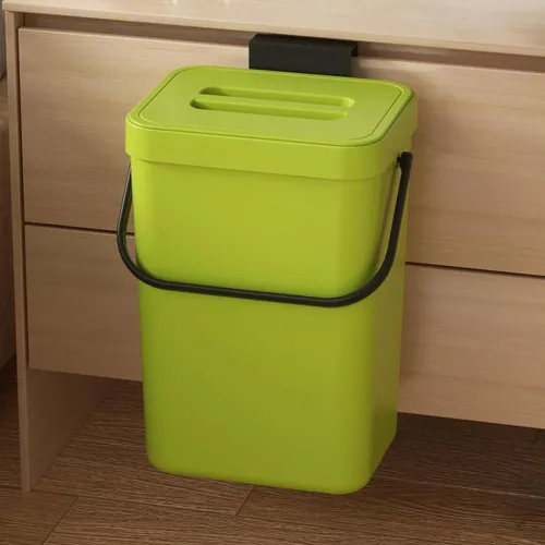Cubo de Compost de Cocina - Cubo de Basura Colgante de 3.2 Galones con Tapa para Cocina y Baño, Cubo de Basura Bajo el Fregadero, Cubo de Compost