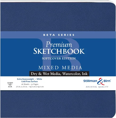 Miniatura 7 de Stillman & Birn Serie Beta Cuaderno de Dibujo de Tapa Blanda, 8.5 x 5.5 pulgadas, 270 g/m² (Extra Pesado), Papel Blanco, Superficie Cold Press